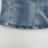 Voguable outfit inspo Powerful Merchant Style Denim Tube Top Fashion Designer Style Washed White Top Back Zipper All-Matching Women's Clothing voguable