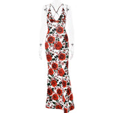 Voguable outfit inspo New Summer Sling Sleeveless Dress Sexy Fashion Printed Backless Slim Dress voguable