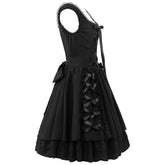 Voguable alien invasion dress to impress Plus Size Dark Pleated Tutu Medieval Costume Steampunk Victorian Stage Wear voguable