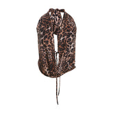 Voguable 2000s fashion Summer New Women's Sexy Hot Girl Drag Sister Leopard Print Backless Halter Lace-up Vest voguable