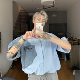 Camicia in denim patchwork oversize mysite