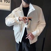 KPOP Fashion Style Harajuku Slim Fit Ropa Hombre Loose Casual All Match Outerwear Solid Button Zipper Pockets Long Sleeve Jacket voguable