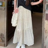 Voguable Summer New Fashion French Polka Dot A-line Skirt Women Patchwork Elastic Waist Print Temperament Elegant Gentle Style Cake Skirt voguable