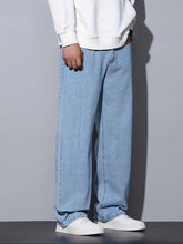 Voguable Men's Straight Leg Jeans, Loose Casual Trousers, Soft Cotton Casual Pants voguable