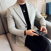 Voguable British Style Slim Fit Striped Suit Jacket High-quality Korean Version Business Formal Suit Groom's Wedding Dress Jacket 4XL-M voguable