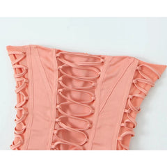 Sexy Women Lace Up Bandage Strapless Dresses Summer Female Irregular Hem Party Mini Dress Holiday Robe