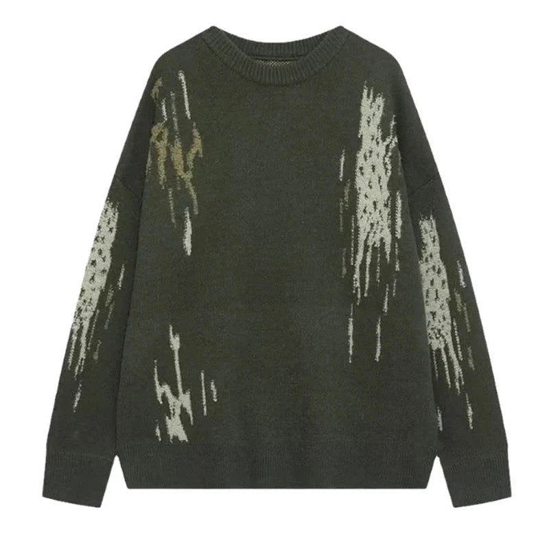 Japanese Trendy Men's Sweaters Light Luxury Knitted Color Clashing O Neck Long Sleeve Pullover Casual High Street Knitwear M-3XL voguable