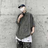 Summer Men's T-shirts Women Oversized Korean Style Casual Seven Sleeves T-Shirt Fashions Harajuku T-Shirt Male Solid Simple Tee gotmes-shop