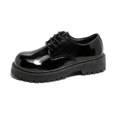 Shoes for Men 2023 Fashion Lace Up Leather Casual Shoes Spring and Autumn Round Toe Solid Platform Mid Heel Water Proof Loafers voguable