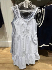 Voguable Vintage Girls Y2K Sweet Slim Striped Mini Dress 2024 Fashion Ladies Soft Cotton Cute Strapped Dresses for Women Chic Outfits voguable