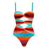 Voguable Sexy Cut Out One Piece Swimsuit Women Swimwear with Skirt Print Mesh Bathing Suits Swim Suit Wear Beachwear voguable