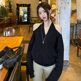 Casual Off Shoulder Sweatshirts Women Sexy Korean Style Loose Pullovers Harajuku Y2k Fashion Long Sleeve Sweatshirts voguable
