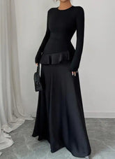 Voguable Fashionable and elegant high-end women's long sleeved lace long skirt, new women's clothing for autumn and winter voguable