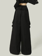 Black Y2K Streetwear Cargo Pant Women Vintage High Waist American Loose Trousers Hip Hop Retro Bf Wrinkles Paratrooper Pants New voguable