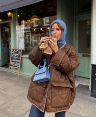 Casual Brown Windbreak Padded Coat For Woman Fashion O Neck Long Sleeve Oversized Cotton Jacket Thick Warm Wadded Jackets voguable