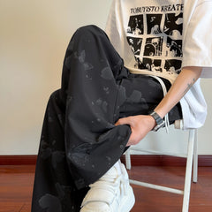 Men Casual Pants Loose Elastic Waist Straight Leg Butterfly Print Comfort Streetwear Fashion Trendy Outdoor Summer Mens Clothing voguable