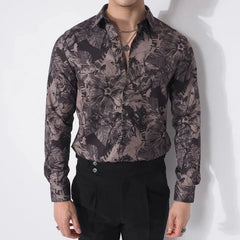 Spring Autumn New Fashion Turn-down Collar Long Sleeve Printing Blouse Men's Clothing Button Trend Korean Simplicity Chic Shirts voguable