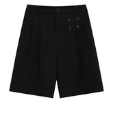 Summer Japanese Retro Simple Solid Color Casual Trousers Men Women Loose Wide-leg Shorts Fashionable and Trendy Five-point Pants voguable