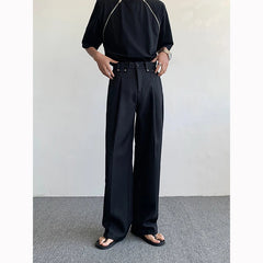 Black Oversized Suit Pants Men Fashion Social Mens Dress Pants Korean Loose Straight Wide Leg Pants Mens Office Formal Trousers voguable