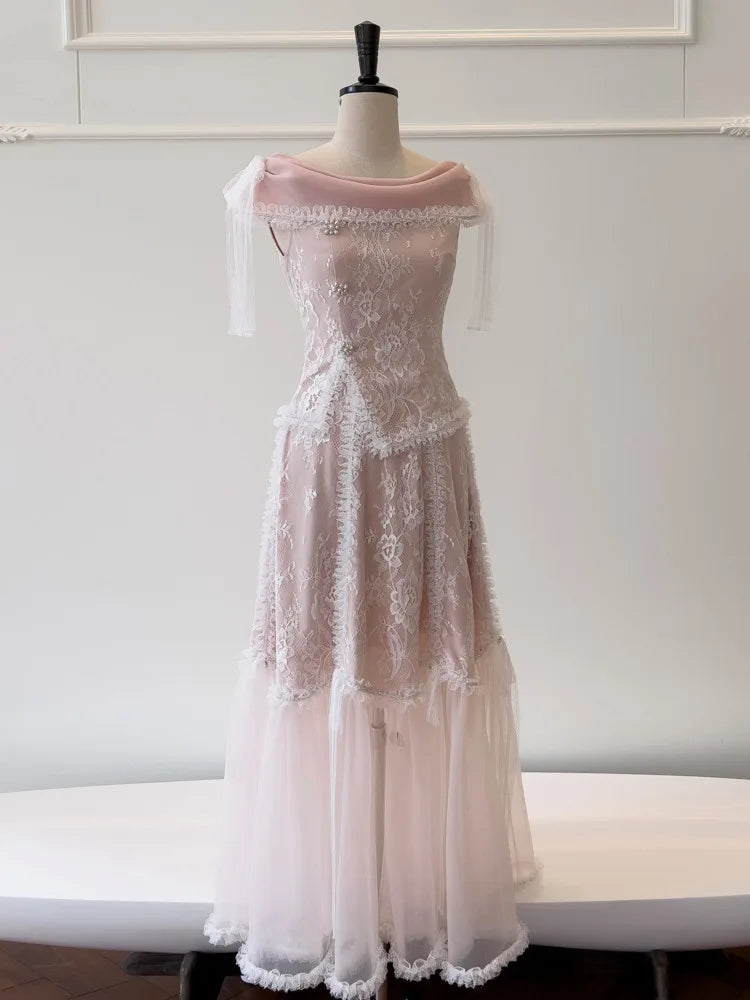 Women's Two Piece Set Lace Patchwork Ear Fungus Edge Design Top+ High Waist Skirt Female Sets New Tide 3QW0560 voguable