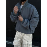 Spring Black Jacket Men Fashion Retro Pocket Workwear Jacket Men Streetwear Hip-hop Loose Bomber Jacket Mens Short Jackets Coat voguable