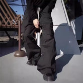 New Style American Style Casual Pants Blackcargo Pants Multi-pocket Loose Fit Wide Leg For Men Spring Summer voguable