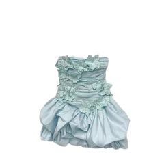 Fashion Folds Dress Women's Sleeveless Strapless High Waist Slim A Line Dresses 2025 Summer New Tide 3QW1366 voguable