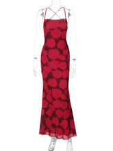 Mozision Spaghetti Strap Print Sexy Maxi Dress For Women Gown Summer New Sleeveless Backless High Waist Club Long Dress Elegant voguable