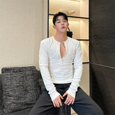New Men's Casual Blouse Long sleeve t Shirt Tops trend slim fit Tee Shirt button-down Spring Autumn Yoga Shirts