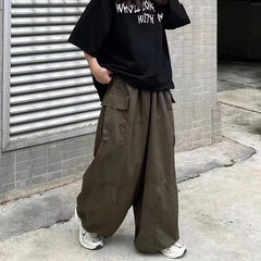 Voguable Vintage Baggy Cargo Pants Men Parachute Wide Leg Trousers Male Oversize Retro Loose Casual Japanese Streetwear Hip Hop voguable