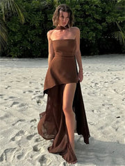 Summer Female With Ribbon Long Dress Elegant Mesh Backless Patchwork Slim Fashion Party Dress Gown Women's Bodycon Dress voguable