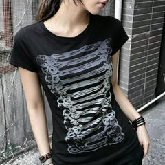 Voguable Aesthetic Light Blue O Neck Short Sleeve Retro Tee Summer Slim Fit Harajuku Grunge Aesthetic Casual Tops Streetwear voguable