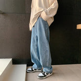 Solid Color Korean Style Oversize Men's Jeans Hip Hop Casual Wide Leg Pants For Male Harajuku Denim Trousers gotmes-shop
