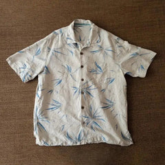 Voguable New Short Sleeved Casual Lapel Shirt for Men's Summer New Versatile Retro Breathable Top voguable