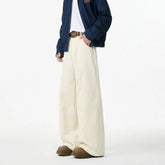 Beige Corduroy Pants Men Fashion Retro Casual Pants Men Streetwear Korean Loose Wide Leg Pants Mens Vintage Trousers M-3XL voguable