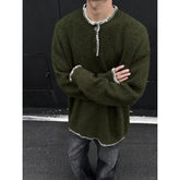 Winter Round Neck Sweater Men Warm Casual Knitted Pullover Men Streetwear Korean Loose Long Sleeved Sweater Mens Jumper Clothes voguable
