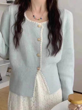 Sweet Chic Soft Cardigan Women Long Sleeve Fashion O Neck Knitted Jacket Fall Korean Casual Female Elegant Buttons Tops Cute New voguable