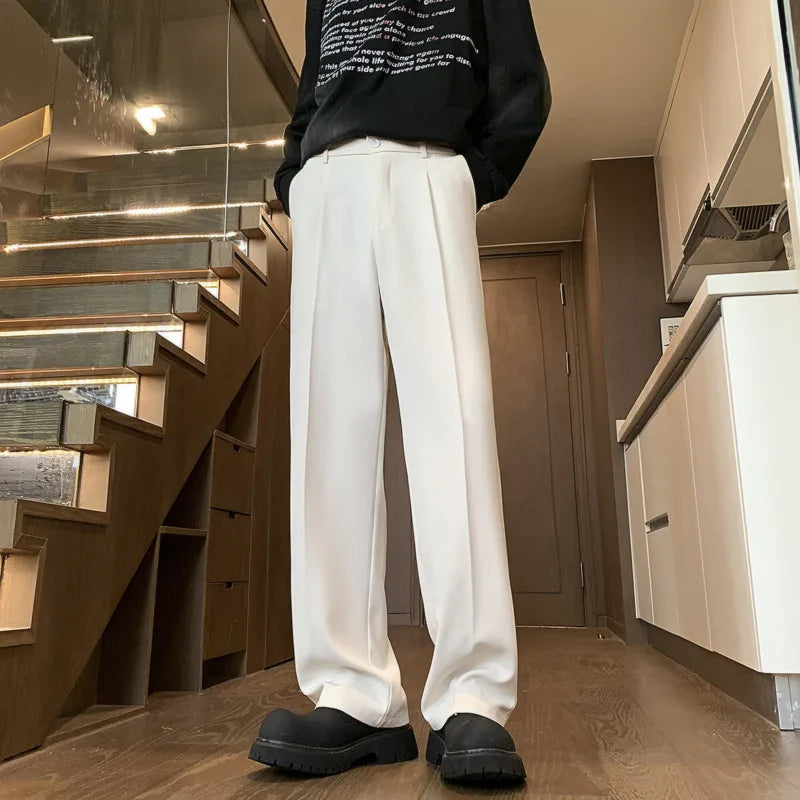 Black Suit Pants Men Fashion Society Mens Dress Pants Korean Straight Casual Pants Mens Office Formal Pants Large Size 5XL voguable