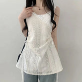 Voguable Summer Elegant New One Piece Dress Women Chic French Lace Sling Shirt Stacked Female Korean Fashion Inner Wear Base Short Dress voguable