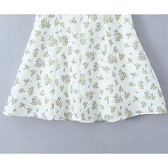 YENKYE 2025 French Style Vintage Print Halter Dress Women Lace Trim A-line Short Summer Dresses Sweet Robe Holiday Vestidos voguable