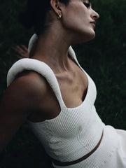 Mozision Backless Knit Sweater Crop Tops For Women Vest Fashion Spaghetti Strap Sleeveless Knitted Tank Tops Ladies Camis Tops voguable