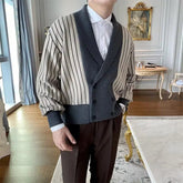 Light Mature Style Autumn Winter New Cardigan Men British Retro College Style Knitted Jacket Contrasting Suit Collar Sweater voguable