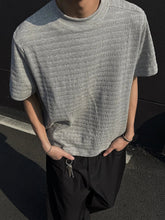 Fashion Textured Knitted T Shirts Mens Spring Summer Casual Solid Color Short Sleeve Slim Men T-shirt Trendy Crew Neck Tee Tops voguable