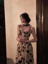 Voguable Summer Floral Strap Midi Dress Women Sleeveless Elegant Vintage Dress Evening Party One Piece Dress Korean Fashion voguable