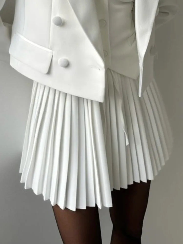 2025 Fashion Sweet New Skirt Solid Color All-match Pleat Skirt Korea Chic Elastic Waist Summer Short Skirt Female Clothing voguable