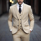 Voguable Luxury Men's 3-Piece Suit Set Blazer + Trousers+Vest IncludedSlim Fit Formal Business Wedding Party Jacket & Pant voguable