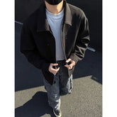 Spring Black Jacket Men Fashion Casual Apricot Jacket Men Streetwear Korean Loose Bomber Jacket Mens Short Coat M-3XL voguable