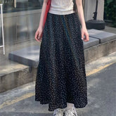 Voguable Summer New Fashion French Polka Dot A-line Skirt Women Patchwork Elastic Waist Print Temperament Elegant Gentle Style Cake Skirt voguable