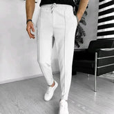 Spring Autumn New Fashion Elastic Waist Drawstring Solid Color Men's Clothing Pocket Korean Foot Binding Simplicity Haren Pants voguable