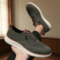 Voguable Men Casual Walking Shoes Breathable Mesh Knit Sneakers Hot Selling Bestselle Lightweight Non-slip Flat Lace Up Running Shoes Men voguable